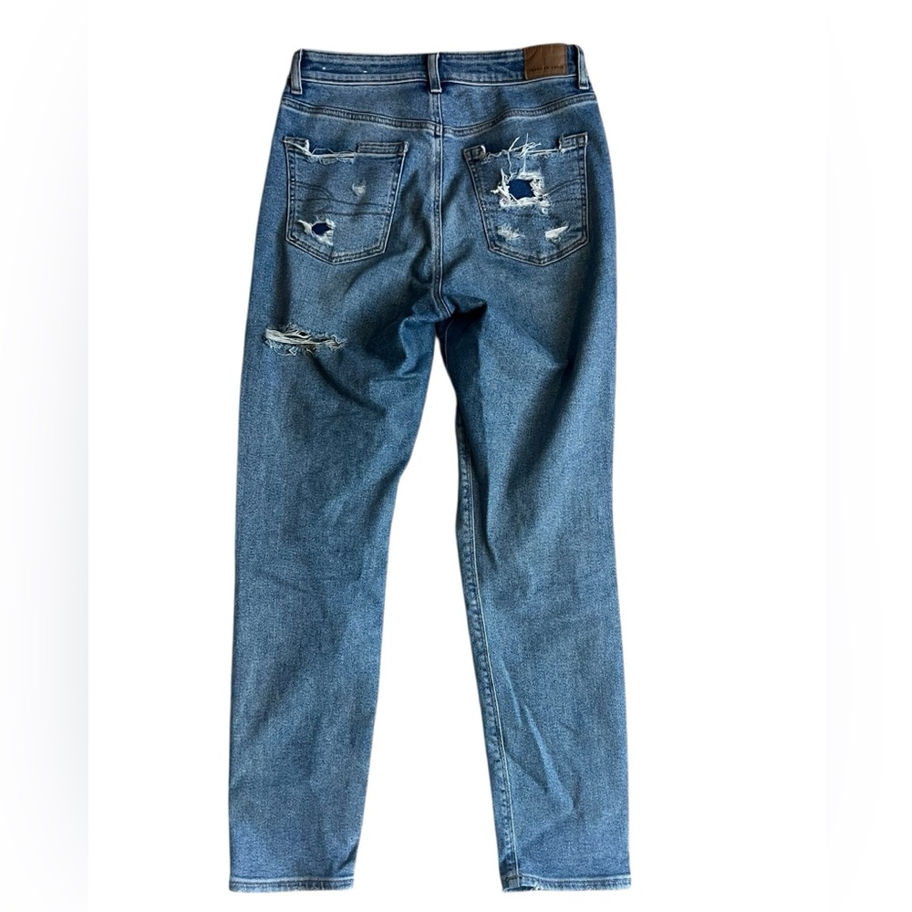 American Eagle Stretch Distressed Mom Jeans Women’s 2 Regular - Picture 2 of 4